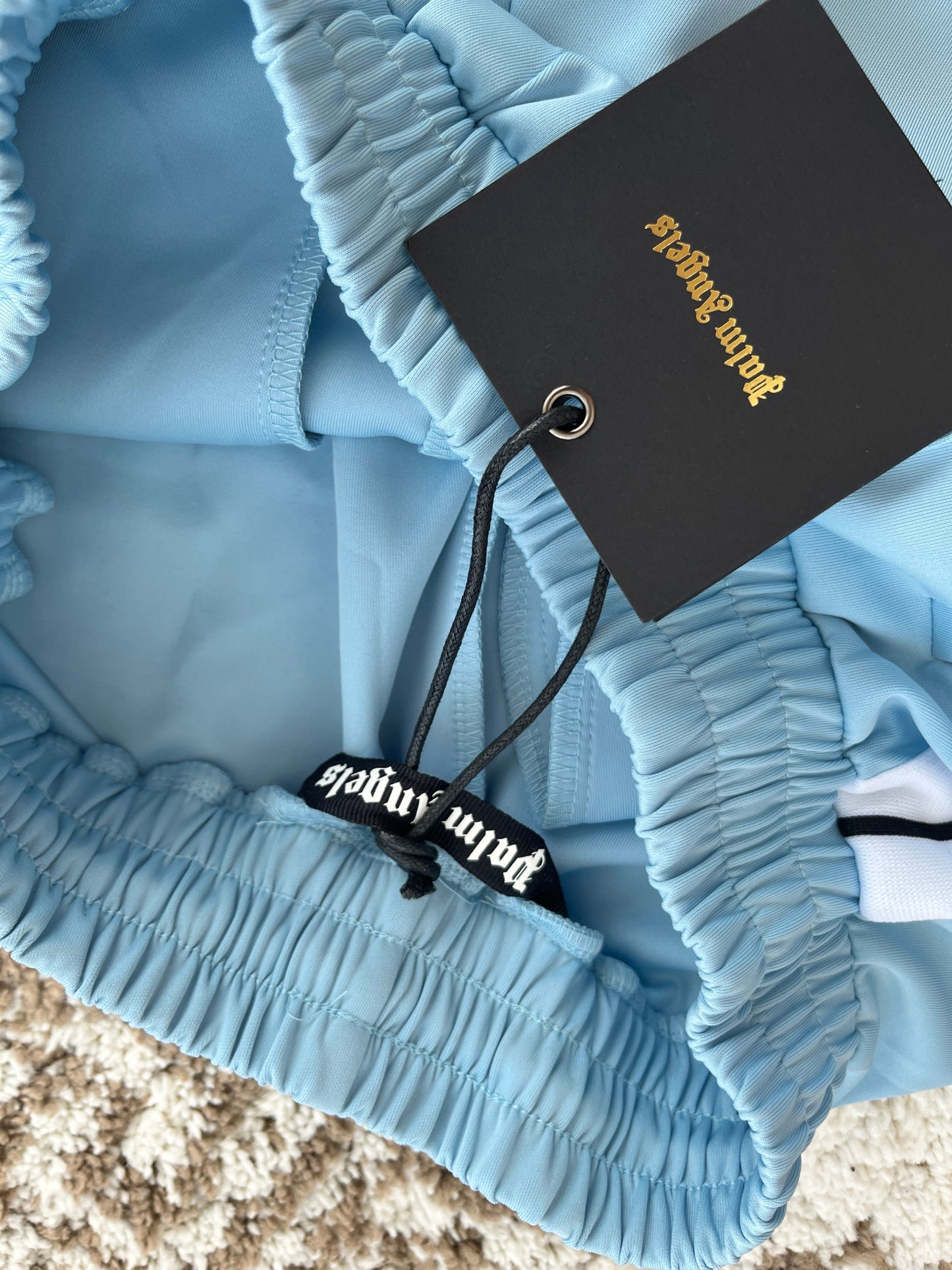 pantaloni scurti baby blue palm