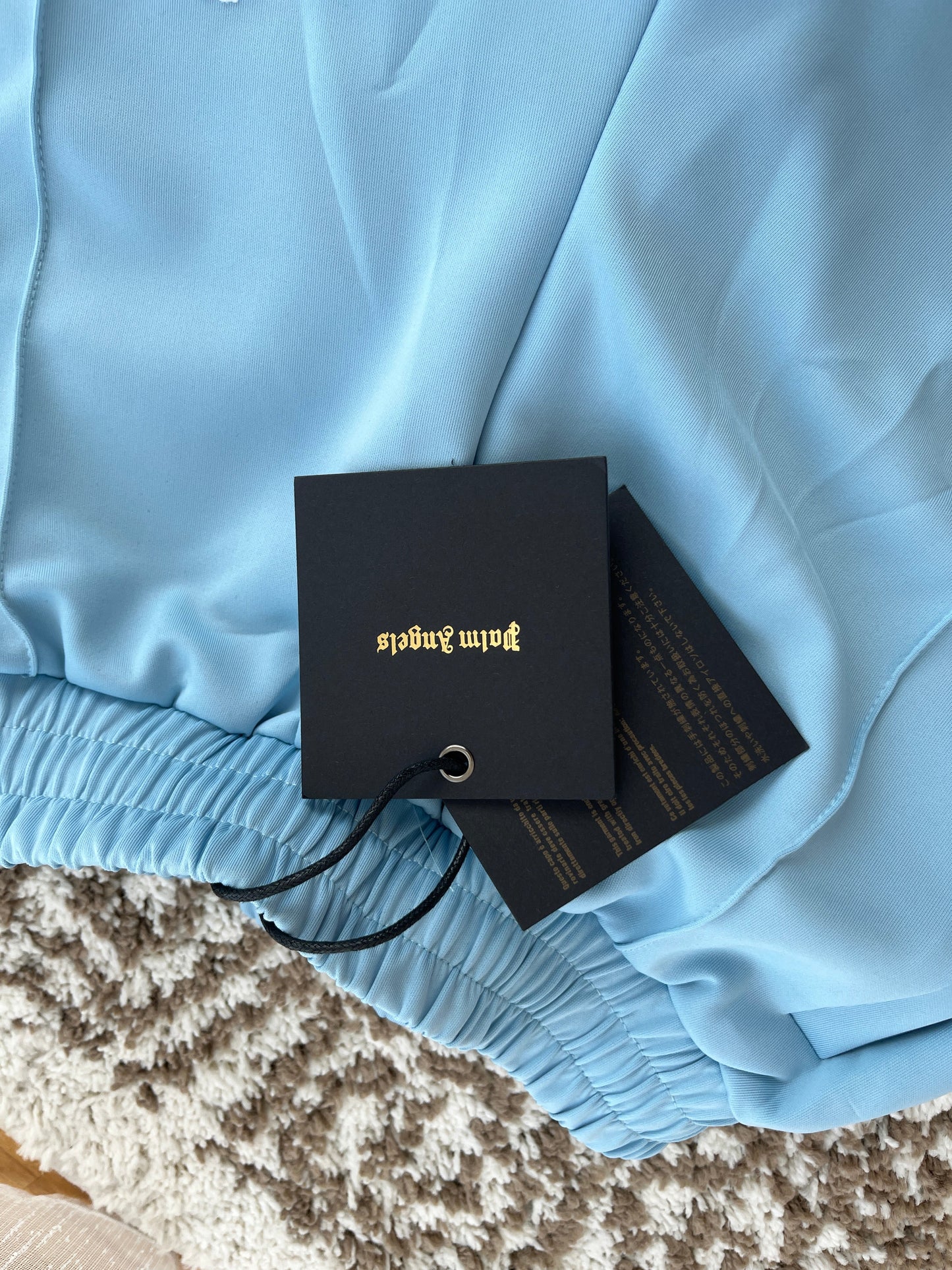 pantaloni scurti baby blue palm