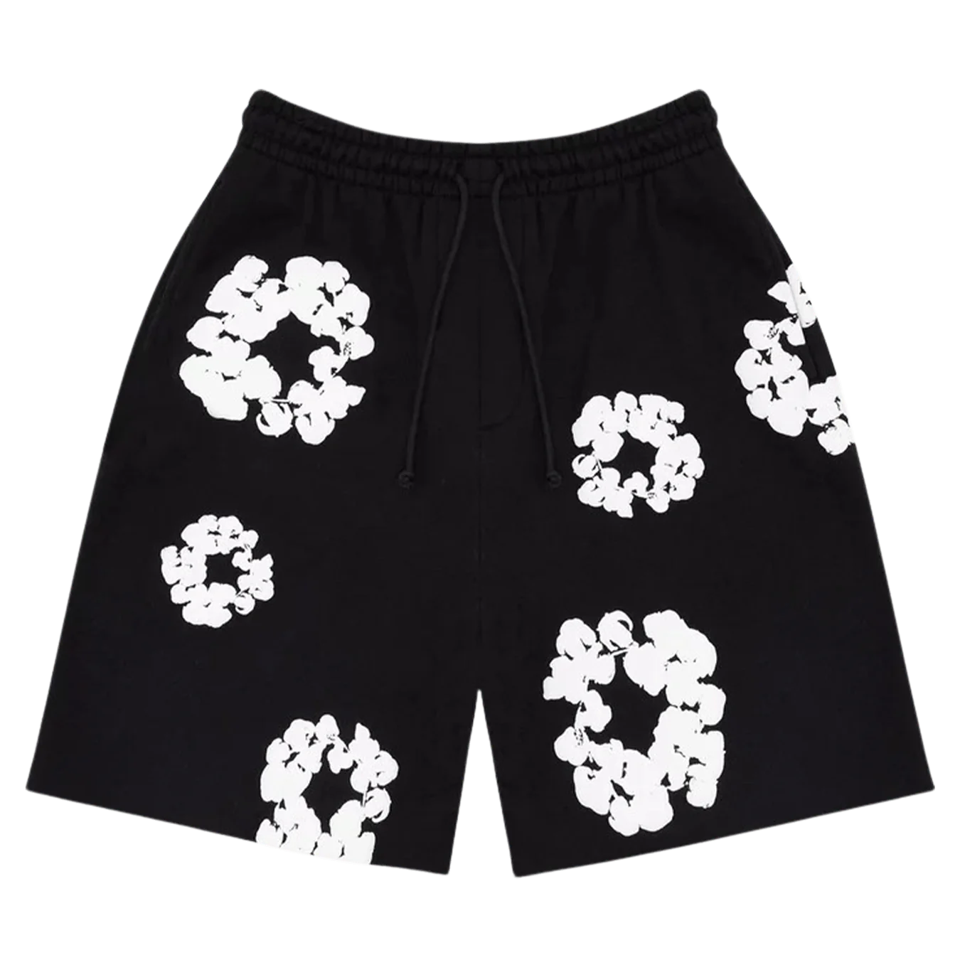 Pantaloni scurti negri cu flori
