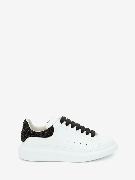 Adidasi piele cu cristale negre